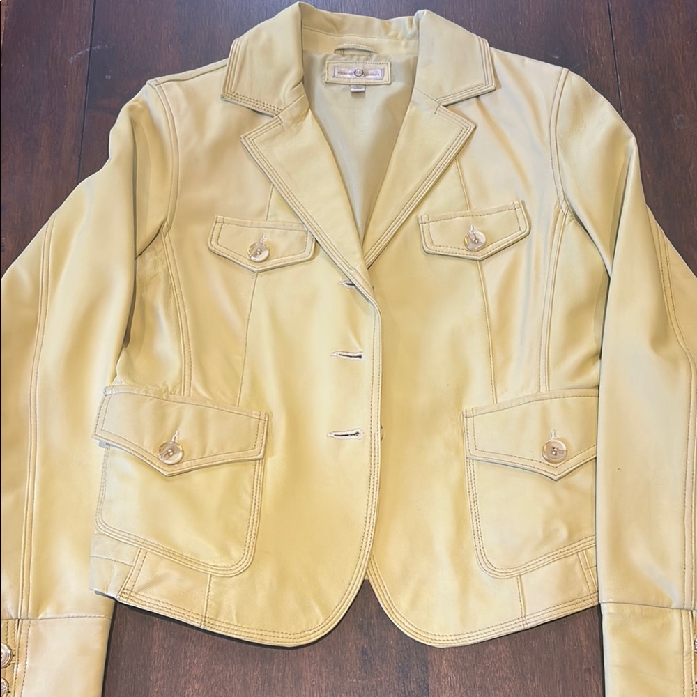 Yellow Leather Women's Jacket